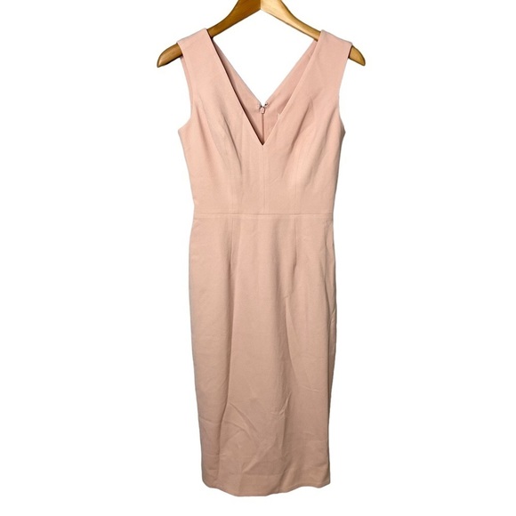 Dress The Population Sandy Sheath Midi Dress Powder Blush Size Small Sleeveless - Picture 1 of 8
